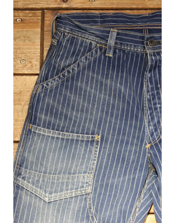 1920-1930s Indigo WABASH Striped Retro Pants