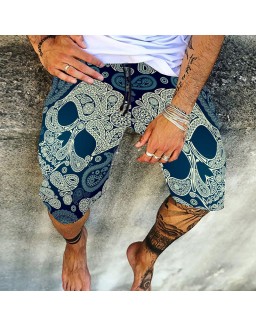 Men's Casual Outdoor Skull Printed Pants