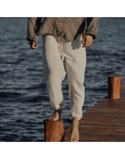 Men's Linen Casual Plain Harem Pants